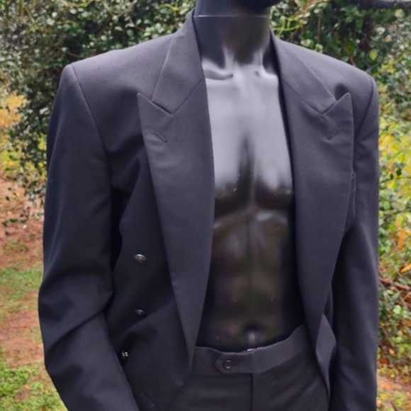 LANA MODA MEN'S PURE ITALIAN WOOL DOUBLE BREASTED LUXURY BLAZER - Picture 9 of 17